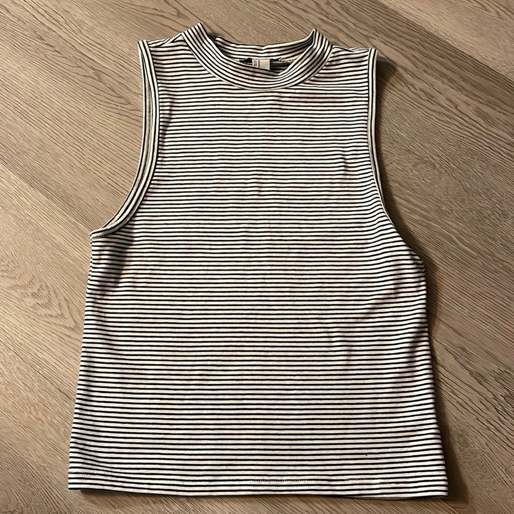 Forever 21 striped high neck top